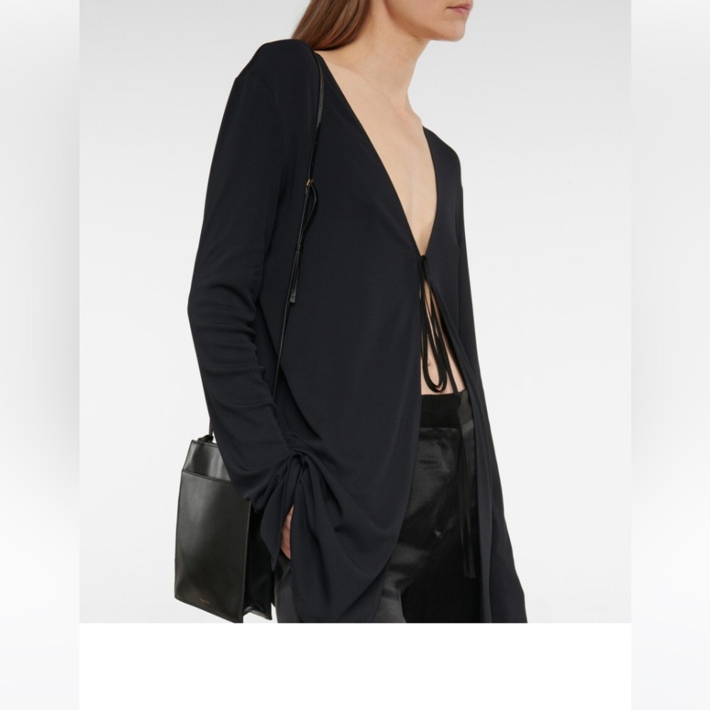 The Row Isara tie-front jersey cardigan - Picture 8 of 8